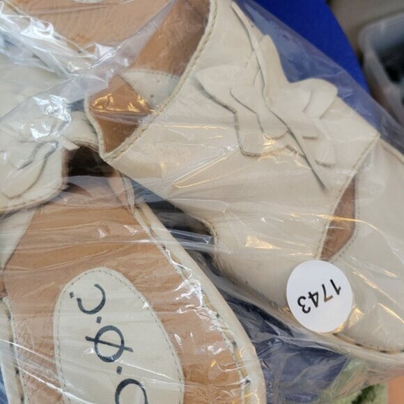 BOC Born Concept Sandals Womens 10 M Flower Wedge Espadrille Slide BC1023 Cream - Picture 7 of 9